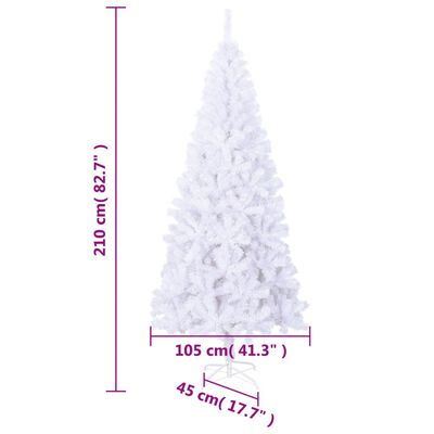 vidaXL kunstigt juletræ med juletræsfod 210 cm 910 grene