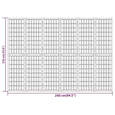 vidaXL 6-panels rumdeler 240x170 cm foldbar japansk stil