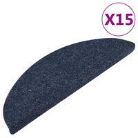 vidaXL selvklæbende trappemåtter 15 stk. 56x17x3 cm blå