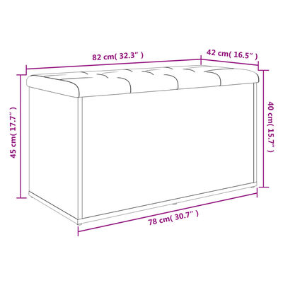 vidaXL skobænk 82x42x45 cm konstrueret træ sonoma-eg