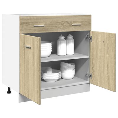 vidaXL skuffeunderskab 80x46x81,5 cm konstrueret træ sonoma-eg