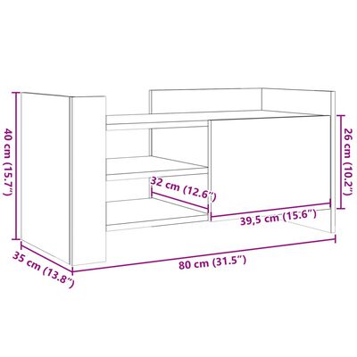 vidaXL tv-bord 80x35x40 cm konstrueret træ sonoma-eg