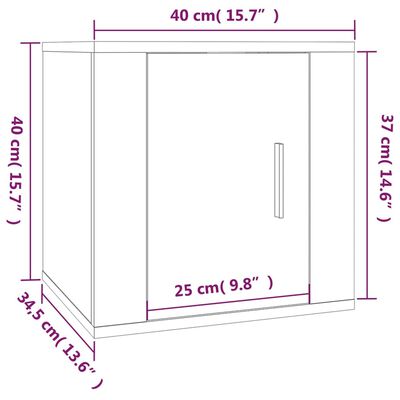 vidaXL væghængt tv-skab 40x34,5x40 cm hvid