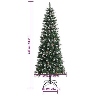 vidaXL kunstigt juletræ med juletræsfod 240 cm PVC grøn