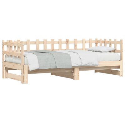 vidaXL daybed med udtræk 2x(90x190) cm massivt fyrretræ