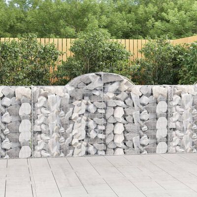 vidaXL buede gabionkurve 2 stk. 200x30x100/120 cm galvaniseret jern