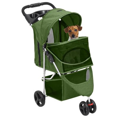 vidaXL foldbar hundeklapvogn 80x46x98 cm oxfordstof grøn