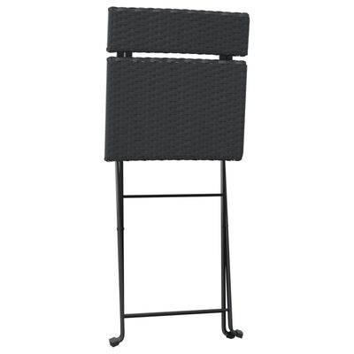 vidaXL foldbare bistrostole 4 stk. polyrattan og stål sort