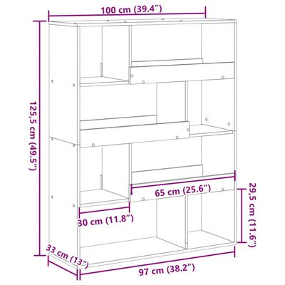 vidaXL rumdeler 100x33x125,5 cm konstrueret træ hvid