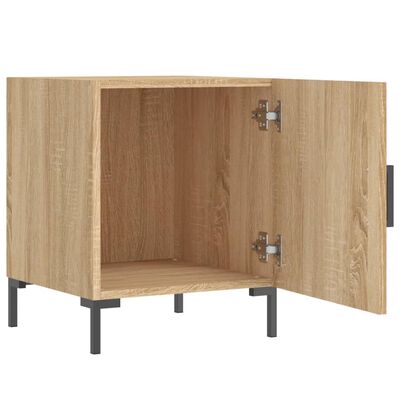 vidaXL sengeborde 2 stk. 40x40x50 cm konstrueret træ sonoma-eg