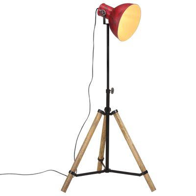 vidaXL gulvlampe 25 W 75x75x90-150 cm E27 rustik rød