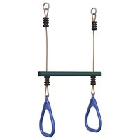 vidaXL trapez med 2 ringe til børn stål blå og mørkegrøn