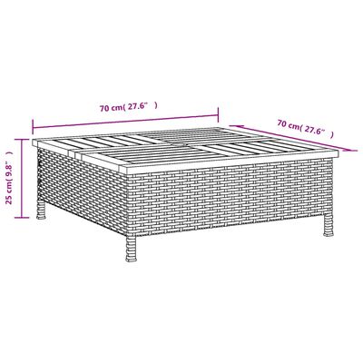 vidaXL skjuler til parasolfod 70x70x25 cm polyrattan + akacietræ beige