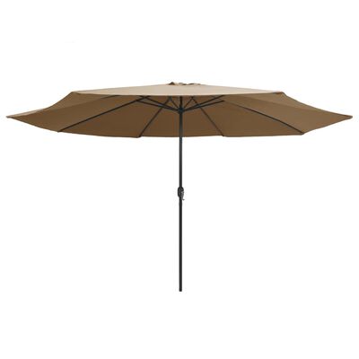 vidaXL udendørs parasol med metalstang 390 cm gråbrun