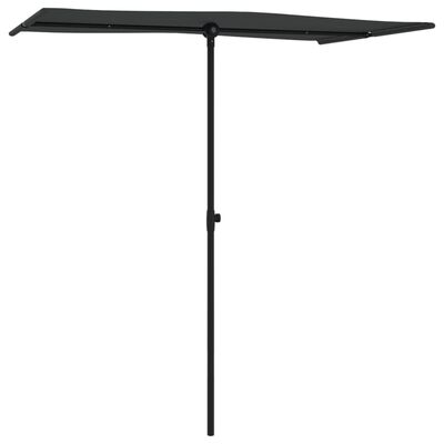 vidaXL haveparasol med aluminiumstang 180x110 cm sort