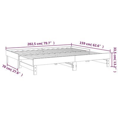 vidaXL daybed med udtræk 2x(80x200) cm massivt fyrretræ gyldenbrun