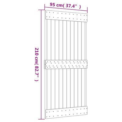 vidaXL skydedør med monteringssæt 95x210 cm massivt fyrretræ