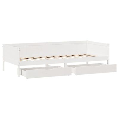 vidaXL daybed med skuffer 90x190 cm massivt fyrretræ hvid