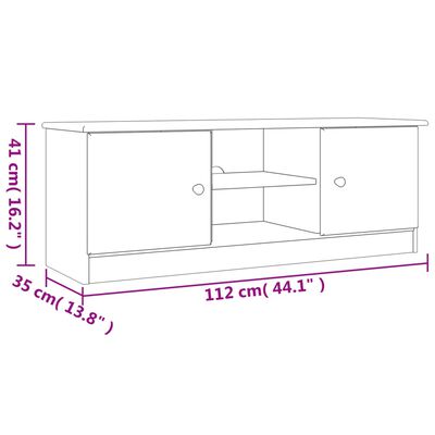 vidaXL tv-bord ALTA 112x35x41 cm massivt fyrretræ