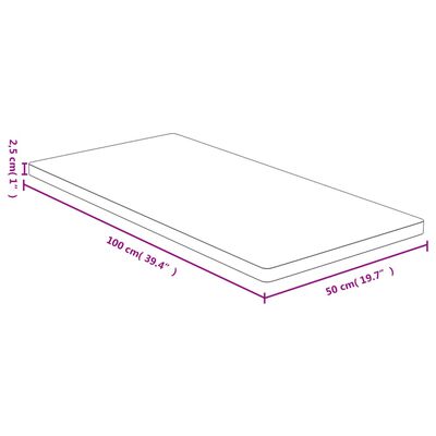 vidaXL bordplade 50x100x2,5 cm bambus