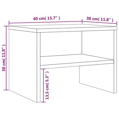 vidaXL sengeborde 2 stk. 40x30x30 cm konstrueret træ brun egetræ