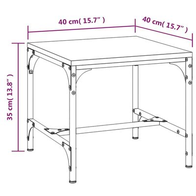 vidaXL sidebord 40x40x35 cm konstrueret træ røget egetræsfarve