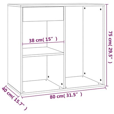 vidaXL badeværelsesskab 80x40x75 cm konstrueret træ grå sonoma-eg