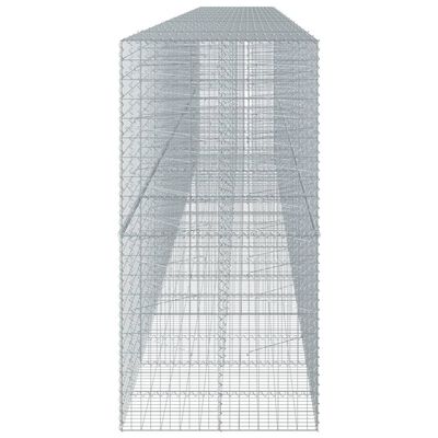 vidaXL gabionkurv med cover 950x100x200 cm galvaniseret jern