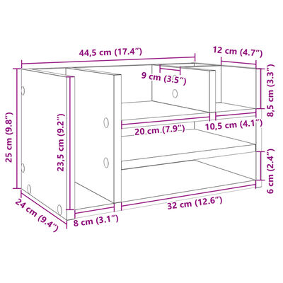 vidaXL dueslag 44,5x24x25 cm konstrueret træ grå sonoma-eg