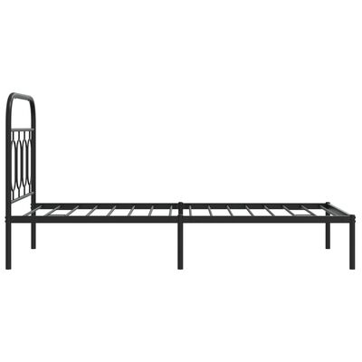 vidaXL sengeramme med sengegavl 90x190 cm metal sort