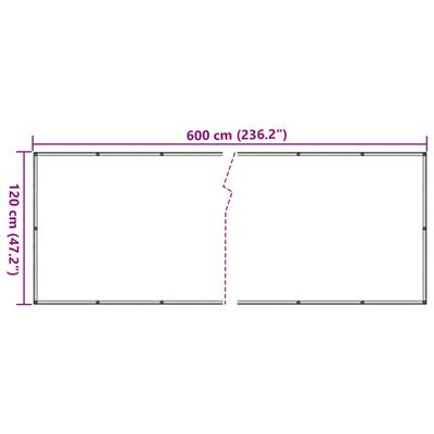 vidaXL altanafskærmning 600x120 cm PVC cremefarvet