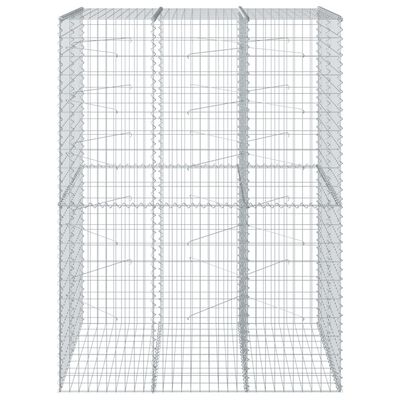 vidaXL gabionkurv med cover 150x100x200 cm galvaniseret jern