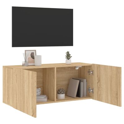 vidaXL væghængt tv-bord 100x30x41 cm sonoma-eg