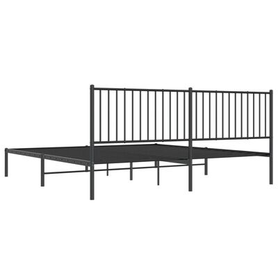 vidaXL sengeramme med sengegavl 193x203 cm metal sort