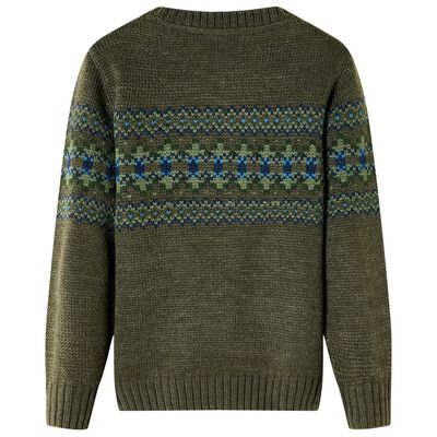 Sweater til børn str. 140 strikket kakifarvet