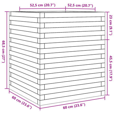 vidaXL plantekasse 60x60x68,5 cm imprægneret fyrretræ