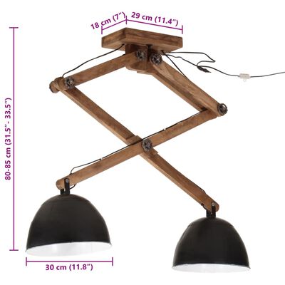 vidaXL loftlampe 29x18x85 cm 25 W E27 sort