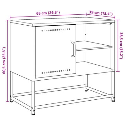 vidaXL tv-bord 100,5x39x60,5 cm stål lyserød