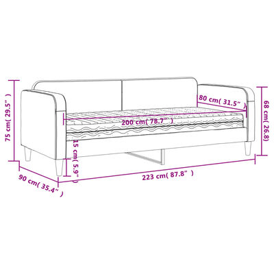 vidaXL daybed med madras 80x200 cm stof mørkegrå