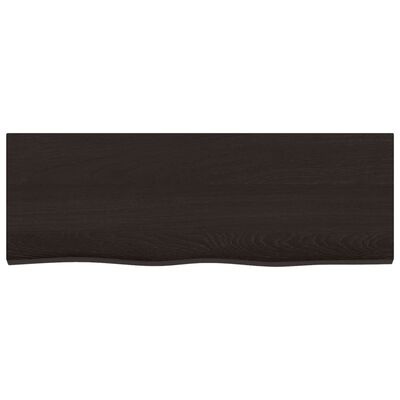 vidaXL bordplade til badeværelse 80x30x(2-4) cm massivt træ mørkebrun
