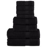 vidaXL håndklæder 8 stk. Premium 600 g/m2 100 % bomuld sort