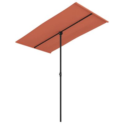 vidaXL haveparasol med aluminiumstang 180x110 cm terracotta