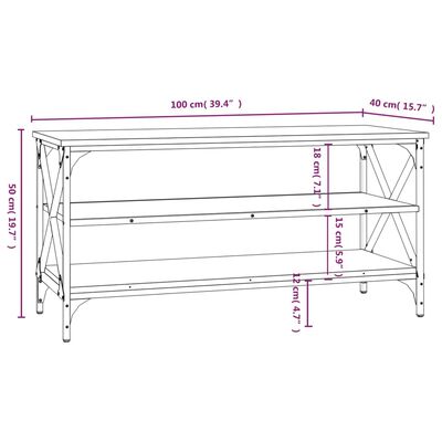 vidaXL tv-bord 100x40x50 cm konstrueret træ sonoma-eg