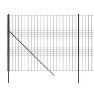 vidaXL trådhegn 2,2x25 m galvaniseret stål antracitgrå