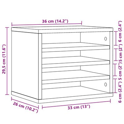 vidaXL dueslag til skrivebord 36x26x29,5 cm konstrueret træ betongrå