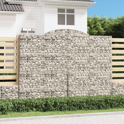 vidaXL buede gabionkurve 2 stk. 300x50x220/240 cm galvaniseret jern