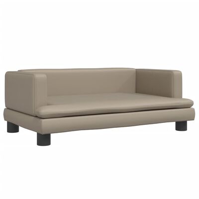 vidaXL sofa til børn 80x45x30 cm kunstlæder cappuccinofarvet