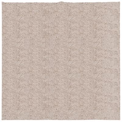 vidaXL shaggy gulvtæppe PAMPLONA 160x160 cm høj luv beige