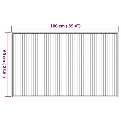 vidaXL gulvtæppe 60x100 cm rektangulær bambus naturfarvet