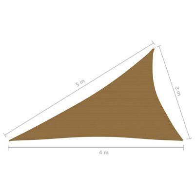 vidaXL solsejl 3x4x5 m 160 g/m² HDPE gråbrun